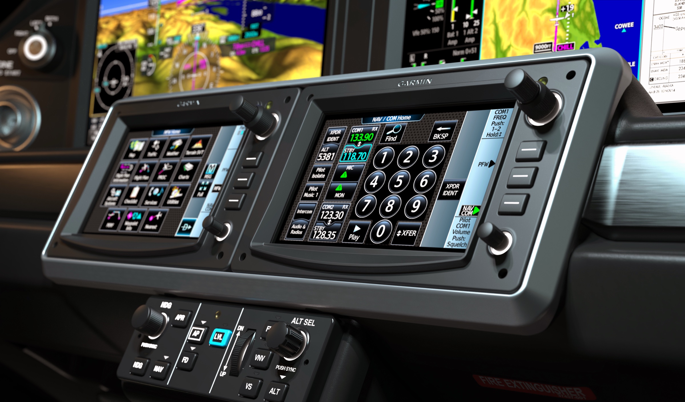 Garmin touchscreen avionics controller