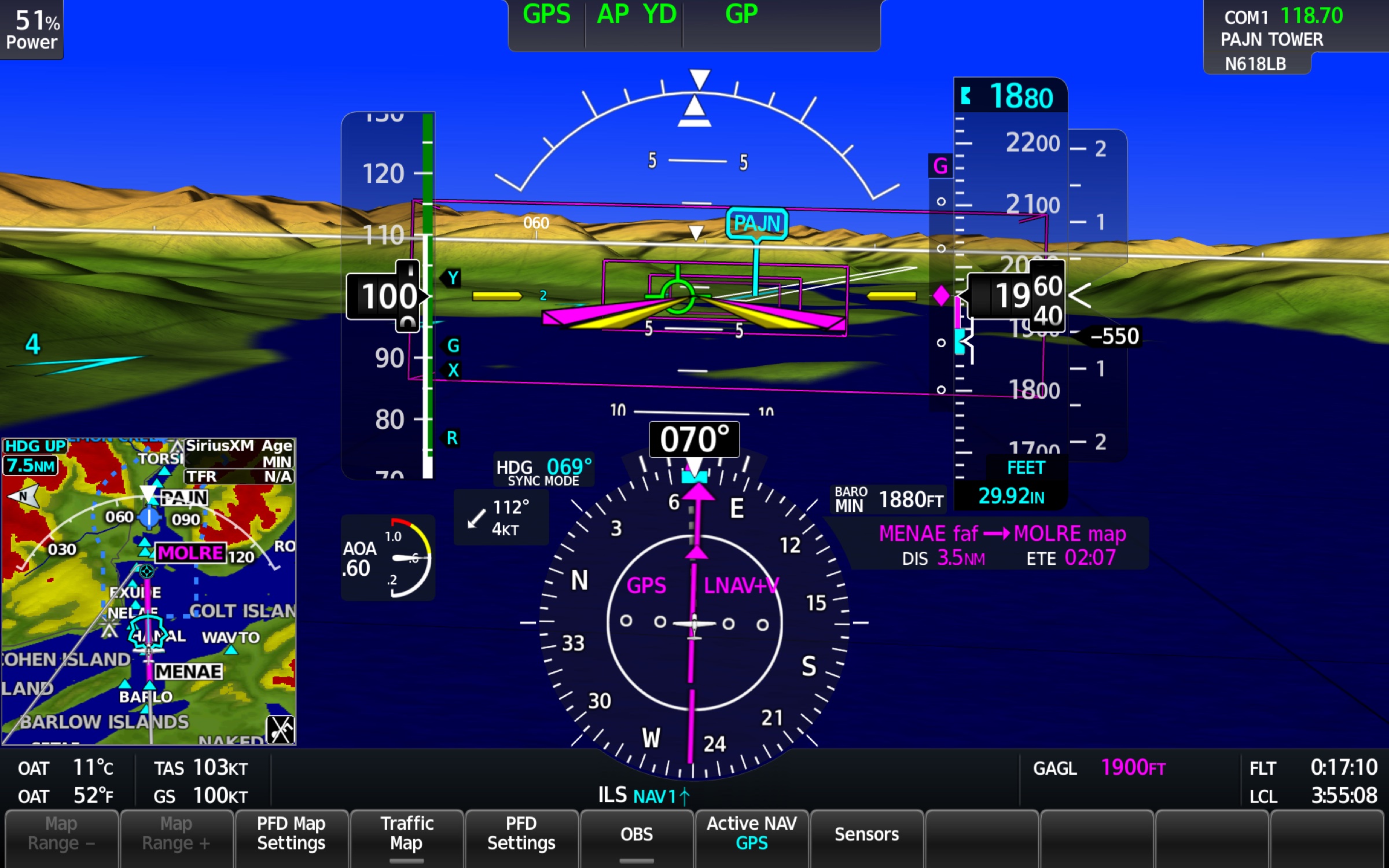 Synthetic vision display